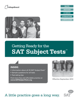 SAT Subject Tests™ - The College Board