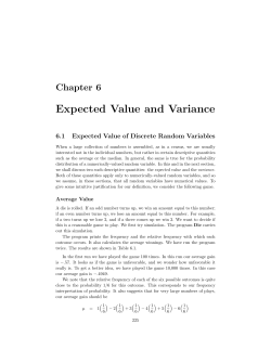 Chapter 6 Expected Value and Variance