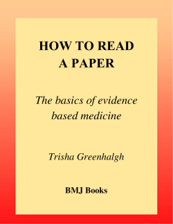 How to Read a Paper.pdf - Serviço de Neurologia do HU/UFSC