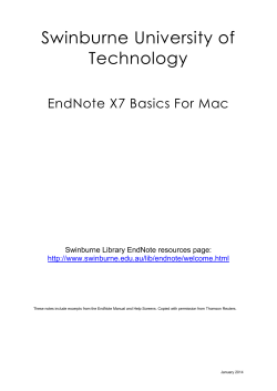 EndNote X7 for Mac - Swinburne University of Technology