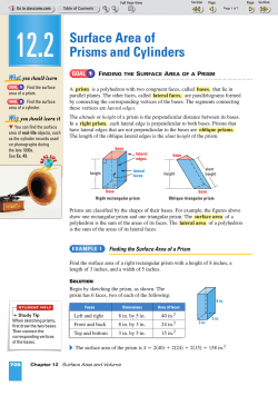 12.2 Surface Area of Prisms and Cylinders - Nexuslearning.net