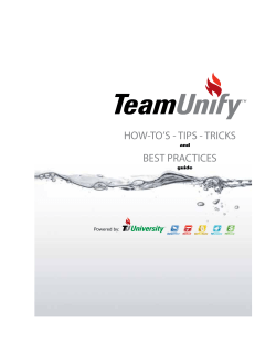 Team Unifys Complete User Guide for this Website