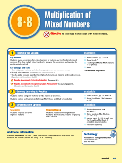 Lesson 8.8 Multiplication of Mixed Numbers