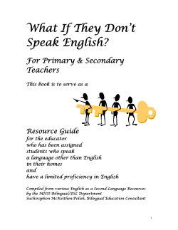 What If They Dont Speak English? - Macomb Intermediate School