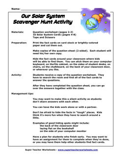 Our Solar System Scavenger Hunt Activity - Super Teacher