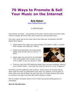 70 Ways to Promote Your Music Online - Bob Baker