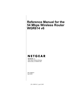 Reference Manual for the 54 Mbps Wireless Router WGR614 v6