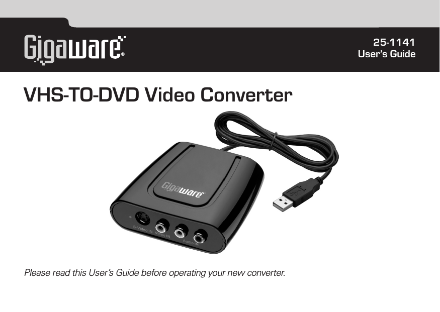 gigaware vhs to dvd converter sofware