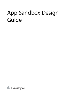 App Sandbox Design Guide - Apple Developer
