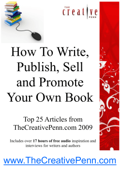 How To Write, Publish, Sell and Promote Your Own Book