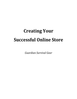 Creating Your Successful Online Store - Guardian Survival Gear