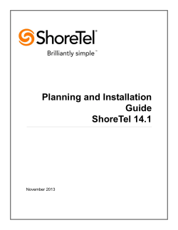 ShoreTel 14.1 Planning and Installation Guide