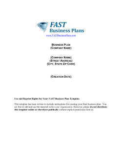 Business Plan Template - Fast Business Plans