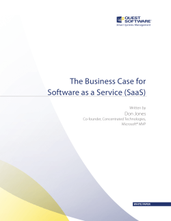 The Business Case for Software as a Service (SaaS) - Quest Software