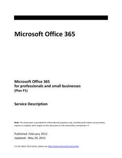 Microsoft Office 365 - Cloud Powered Work