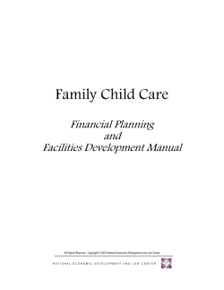 Family Child Care Financial Planning and Facilities Development