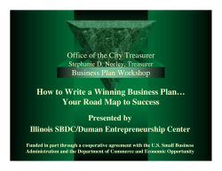 How to Write a Winning Business Plan… - Office of the City