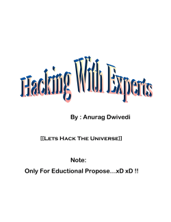 Hacking With Experts By Anurag Dwivedi