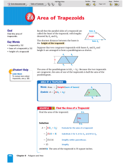8.6 Area of Trapezoids