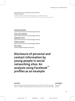 Disclosure of personal and contact information by young people in