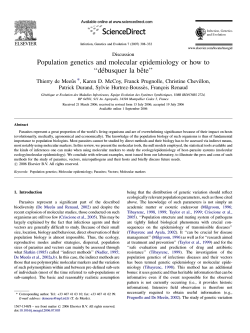 Population genetics and molecular epidemiology or how to - IRD