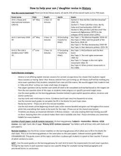How to help your son / daughter revise in History - Gordano School