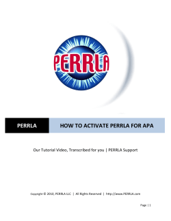 PERRLA HOW TO ACTIVATE PERRLA FOR APA - PERRLA.com