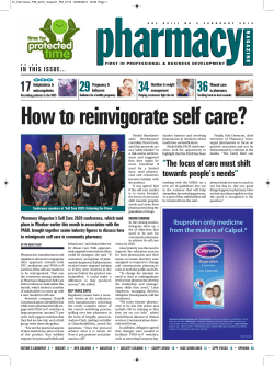 How to reinvigorate self care? - Pharmacymag.co.uk