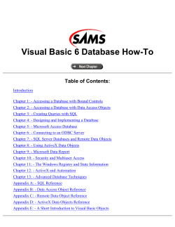 Visual Basic 6 Database How-To - Hbc