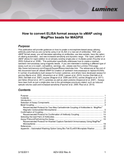 How to convert ELISA format assays to xMAP using - Luminex