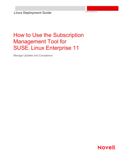How to Use the Subscription Management Tool for SUSE - Novell