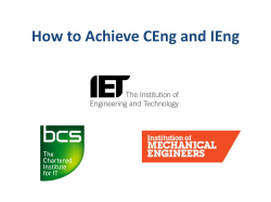 How to Achieve CEng and IEng - (IET) Brunei