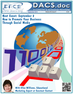 Next Event: September 2 How to Promote Your Business Through