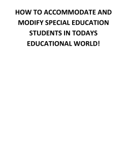 HOW TO ACCOMMODATE AND MODIFY SPECIAL EDUCATION