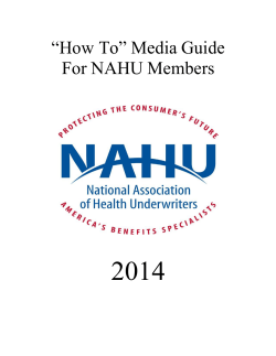 “How To” Media Guide - NAHU
