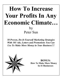 How To Increase Your Profits In Any Economic Climate…