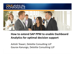 How to extend SAP PPM to enable Dashboard - ASUG.com