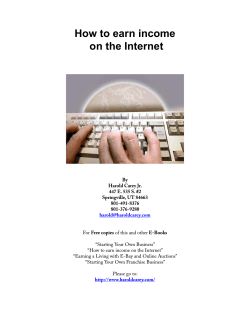 How to earn income on the Internet - Harold Carey Jr.