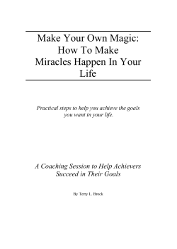 Make Your Own Magic: How To Make Miracles - Terry Brock