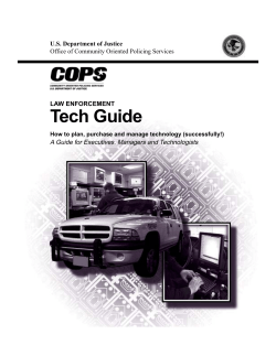 Law Enforcement Tech Guide: How to plan, purchase - COPS Office