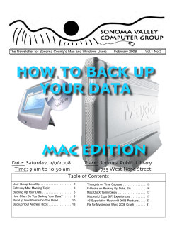 MAC EDITION HOW TO BACK UP YOUR DATA - Data Pro and Vom