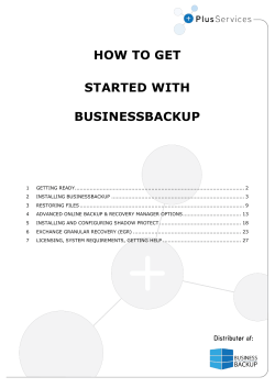 HOW TO GET STARTED WITH BUSINESSBACKUP
