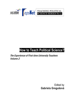How to Teach Political Science? - Teaching and Learning Politics