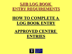 HOW TO COMPLETE A LOG BOOK ENTRY APPROVED - sectt