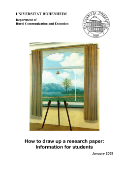 How to draw up a research paper: Information for students