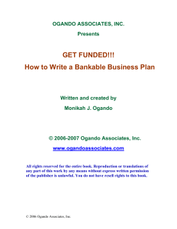 GET FUNDED!!! How to Write a Bankable Business Plan
