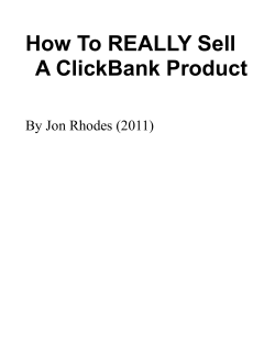 How To REALLY Sell A ClickBank Product - Gastric Band