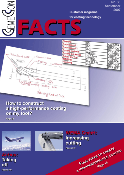 WEMA GmbH: Increasing cutting Airbus: Taking off How to construct