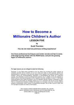 How to Become a Millionaire Childrens Author - Steve Peirces