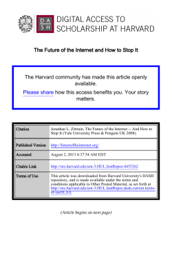The Future of the Internet and How to Stop It The Harvard community